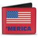 Bi-Fold Wallet - 'MERICA US Flag Red Blue White Bi-Fold Wallets Buckle-Down   