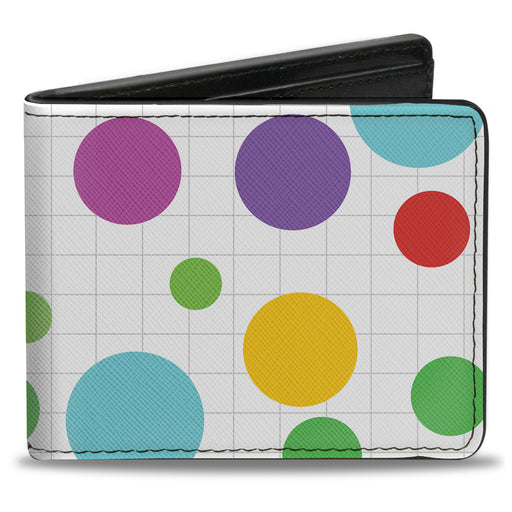 Bi-Fold Wallet - Dots Grid White Gray Multi Color Bi-Fold Wallets Buckle-Down   