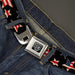 BD Wings Logo CLOSE-UP Full Color Black Silver Seatbelt Belt - Americana Stars & Flags Black/Red/White/Blue Webbing Seatbelt Belts Buckle-Down   