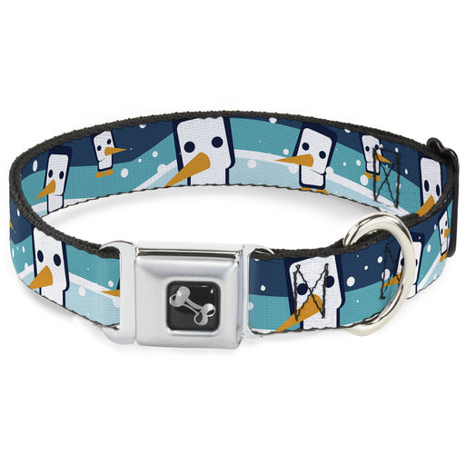 Dog Bone Seatbelt Buckle Collar - Block Penguins Navy Seatbelt Buckle Collars Buckle-Down   