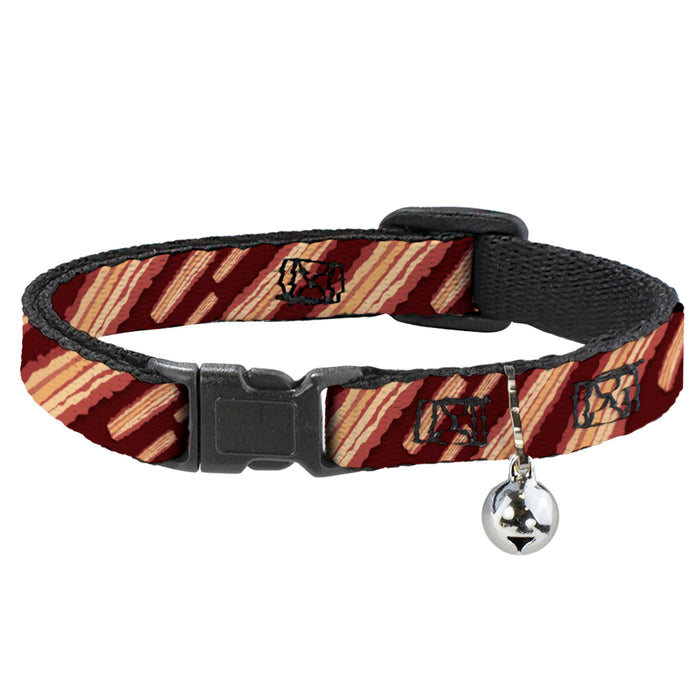 Cat Collar Breakaway - Bacon Slices Maroon Breakaway Cat Collars Buckle-Down   