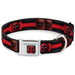 Deadpool Logo CLOSE-UP Black/Red/White Seatbelt Buckle Collar - Deadpool Utility Belt Logo/Pockets Black/Reds/Browns Seatbelt Buckle Collars Marvel Comics   
