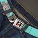THE BIG BANG THEORY Full Color Black White Red Seatbelt Belt - Soft Kitty Poses Pale Turquoise/Pink Webbing Seatbelt Belts The Big Bang Theory   