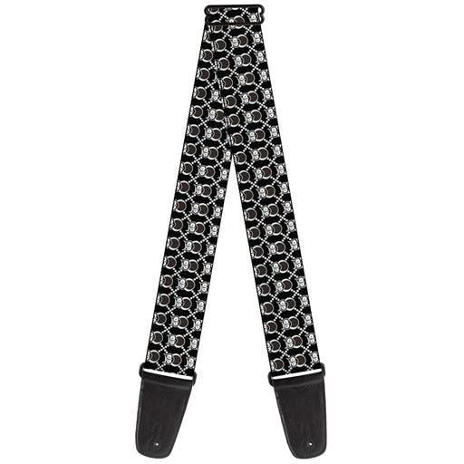 Guitar Strap - Owls Monogram Black White Guitar Straps Buckle-Down   