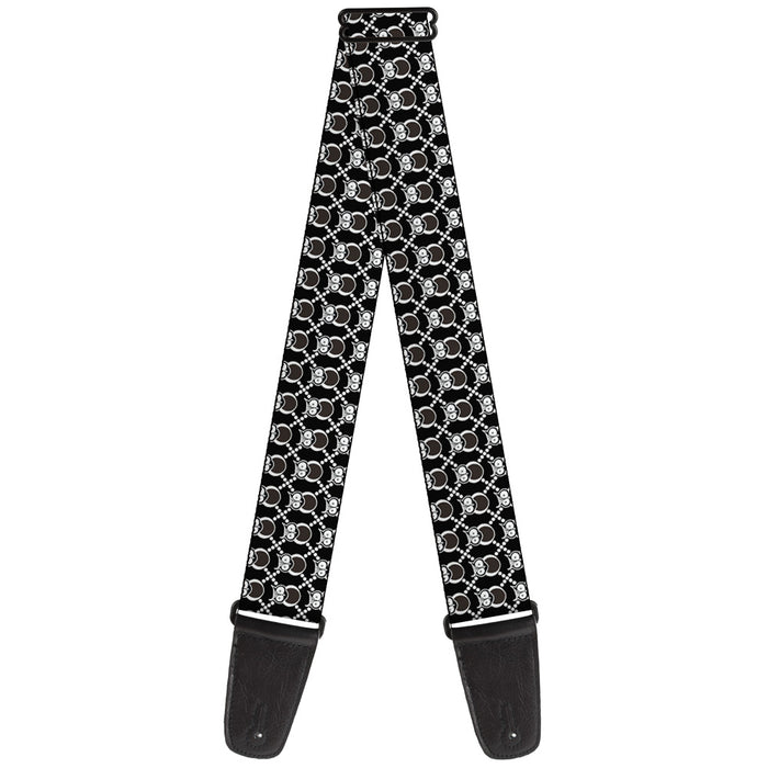 Guitar Strap - Owls Monogram Black White Guitar Straps Buckle-Down   