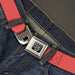 BD Wings Logo CLOSE-UP Full Color Black Silver Seatbelt Belt - Solid Salmon Orange Webbing Seatbelt Belts Buckle-Down   