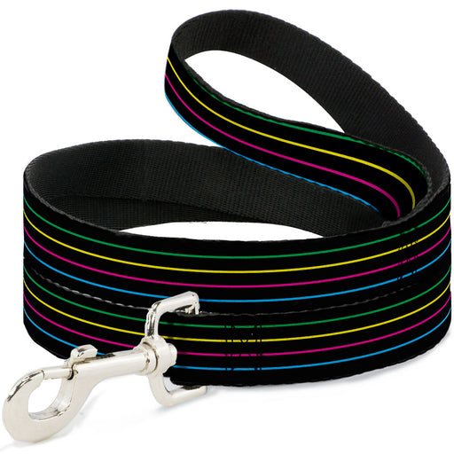 Dog Leash - Pinstripes Black/Multi Color Dog Leashes Buckle-Down   