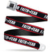 BD Wings Logo CLOSE-UP Black/Silver Seatbelt Belt - FAITH Greater Than FEAR Stripe Red/Black/White Webbing Seatbelt Belts Buckle-Down   