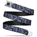 BD Wings Logo CLOSE-UP Full Color Black Silver Seatbelt Belt - Floral Paisley3 Blue/White/Gray Webbing Seatbelt Belts Buckle-Down   