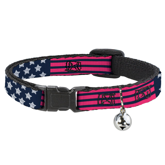 Cat Collar Breakaway - Stars & Stripes2 Blue White Pink Breakaway Cat Collars Buckle-Down   