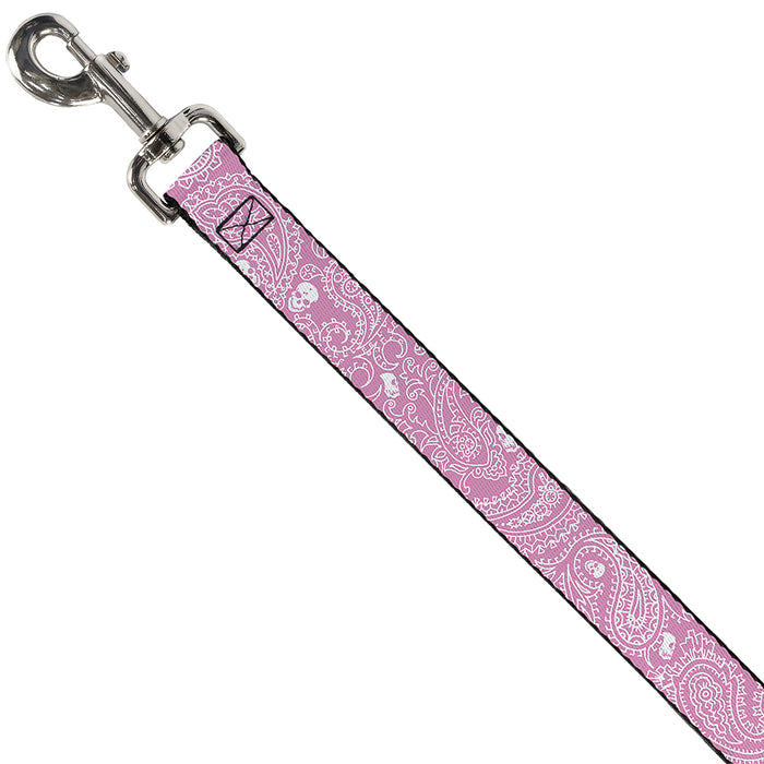 Dog Leash - Bandana/Skulls Pink/White Dog Leashes Buckle-Down   