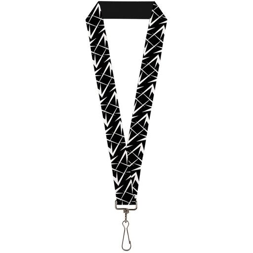Lanyard - 1.0" - Spikes Scattered Black White Lanyards Buckle-Down   