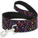 Dog Leash - Skull & Fleur-de-Lis Black/Multi Color Dog Leashes Buckle-Down   