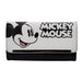 Women's Envelope Fold Over Wallet PU - Mickey Mouse Smiling Expression and Text White Black Clutch Snap Closure Wallets Disney   