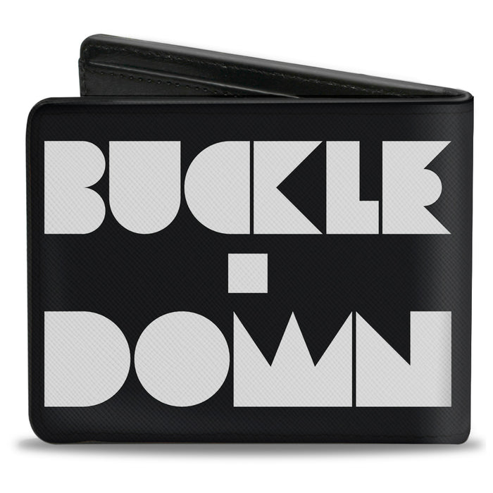 Bi-Fold Wallet - BUCKLE-DOWN Shapes Black White Bi-Fold Wallets Buckle-Down   