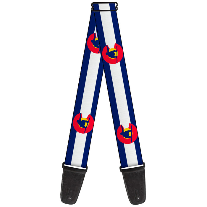 Guitar Strap - Colorado Flag Snowboarder Blue White Red Yellow Guitar Straps Buckle-Down   