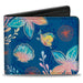 Bi-Fold Wallet - The Little Mermaid Flounder and Sebastian Under the Sea Blues Bi-Fold Wallets Disney   