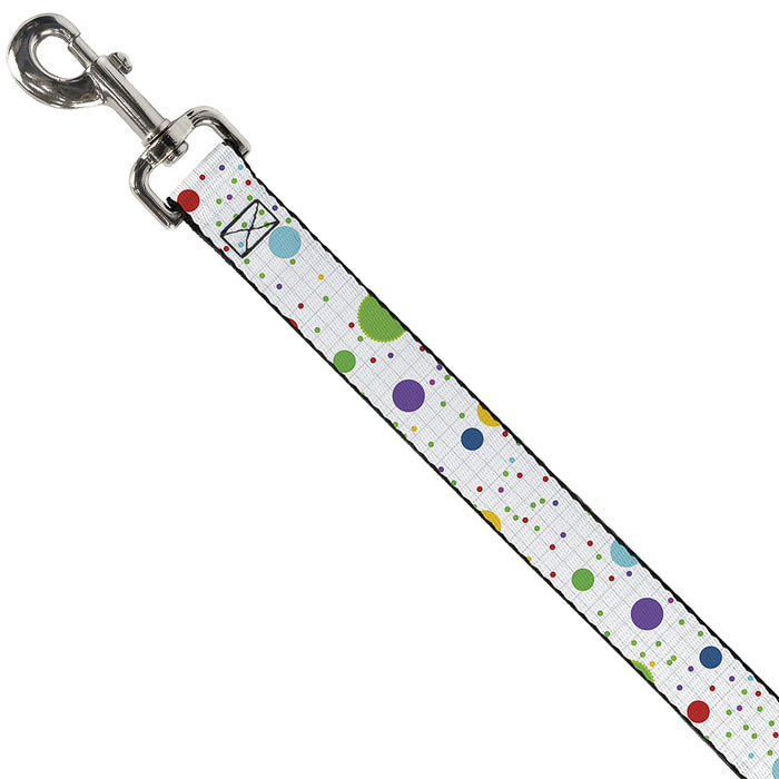 Dog Leash - Dots/Grid2 White/Gray/Multi Color Dog Leashes Buckle-Down   