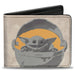 Bi-Fold Wallet - Star Wars The Child WANTED Pod Pose Grunge Grays Yellow Bi-Fold Wallets Star Wars   