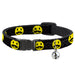 Cat Collar Breakaway - Mustache Happy Face2 Black Yellow Black Breakaway Cat Collars Buckle-Down   