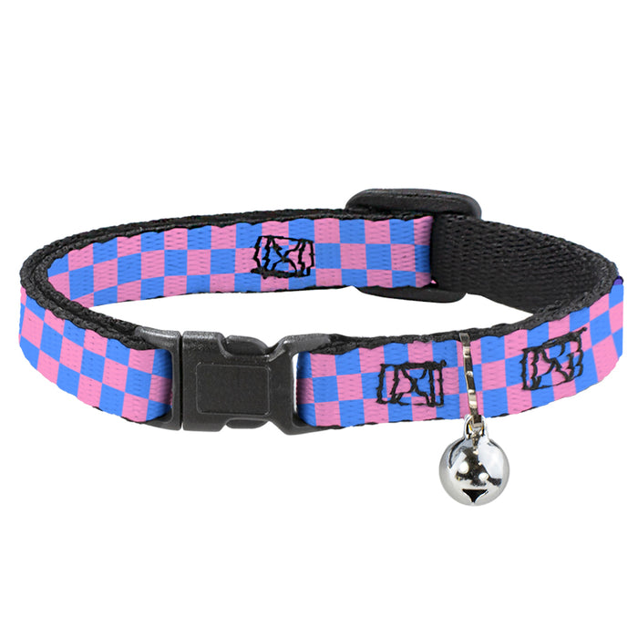 Cat Collar Breakaway - Checker Baby Pink Baby Blue Breakaway Cat Collars Buckle-Down   