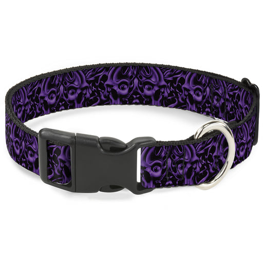 Plastic Clip Collar - Sleeve Skulls Black/Purple Plastic Clip Collars Buckle-Down   