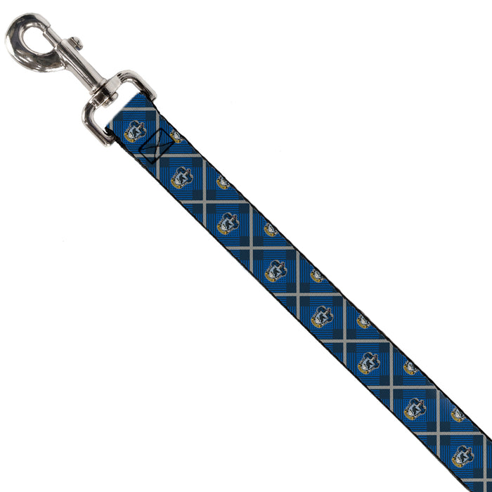 Dog Leash - Harry Potter Ravenclaw Crest Plaid Blues/Gray Dog Leashes The Wizarding World of Harry Potter   