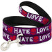 Dog Leash - Love/Hate Purple/White/Fuchsia Dog Leashes Buckle-Down   