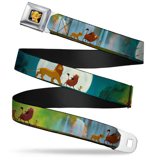 Simba2 CLOSE-UP Full Color Seatbelt Belt - Lion King Simba, Pumba & Timon Growing Up Webbing Seatbelt Belts Disney   
