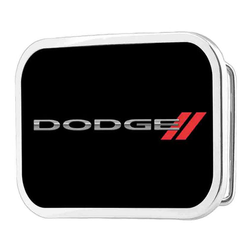 DODGE Red Rhombus Framed FCG Black White Red - Chrome Rock Star Buckle Belt Buckles Dodge   