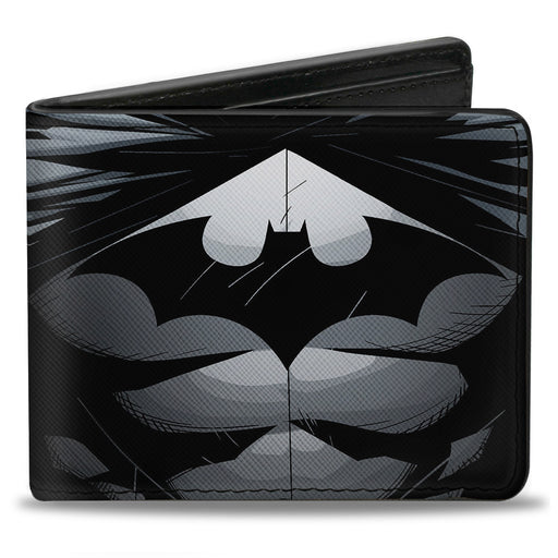Bi-Fold Wallet - The New 52 Batman Chest Logo Grays Black Bi-Fold Wallets DC Comics   