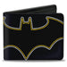 Bi-Fold Wallet - BATMAN Bat Logo Close-Up Black White Yellow Bi-Fold Wallets DC Comics   