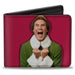 Bi-Fold Wallet - Elf Buddy the Elf Screaming Pose + MUGGINS Quote Red White Bi-Fold Wallets Warner Bros. Holiday Movies   