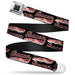 BD Wings Logo CLOSE-UP Full Color Black Silver Seatbelt Belt - BACON Baseball Script Webbing Seatbelt Belts Buckle-Down   