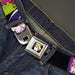 Tink Luxe Full Color Black White Seatbelt Belt - TINK LUXE Sketch Black/Multi Neon Webbing Seatbelt Belts Disney   