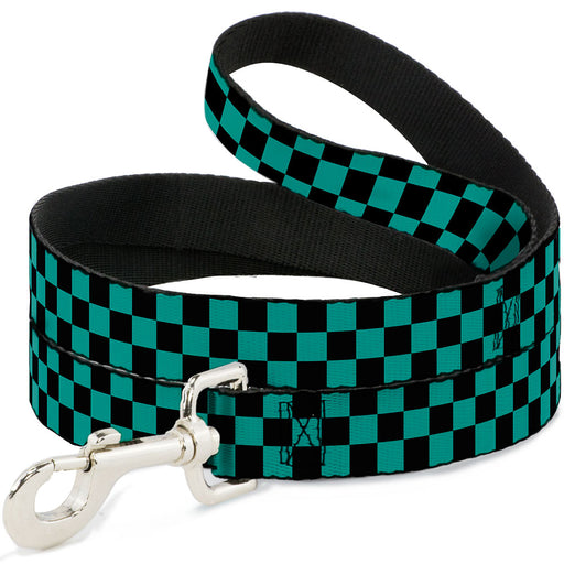 Dog Leash - Checker Black/Teal Dog Leashes Buckle-Down   