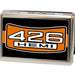 Business Card Holder - LARGE - 426 HEMI Badge Stripe FCG Black Orange White Metal ID Cases Hemi   