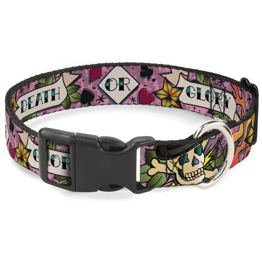 Plastic Clip Collar - Death or Glory Pink Plastic Clip Collars Buckle-Down   