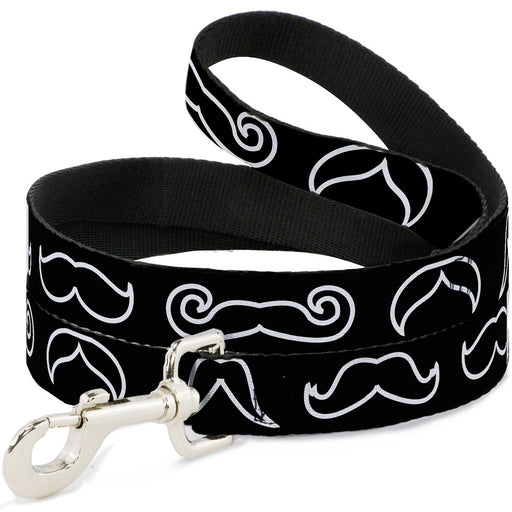 Dog Leash - Mustache Outlines Black/White Dog Leashes Buckle-Down   