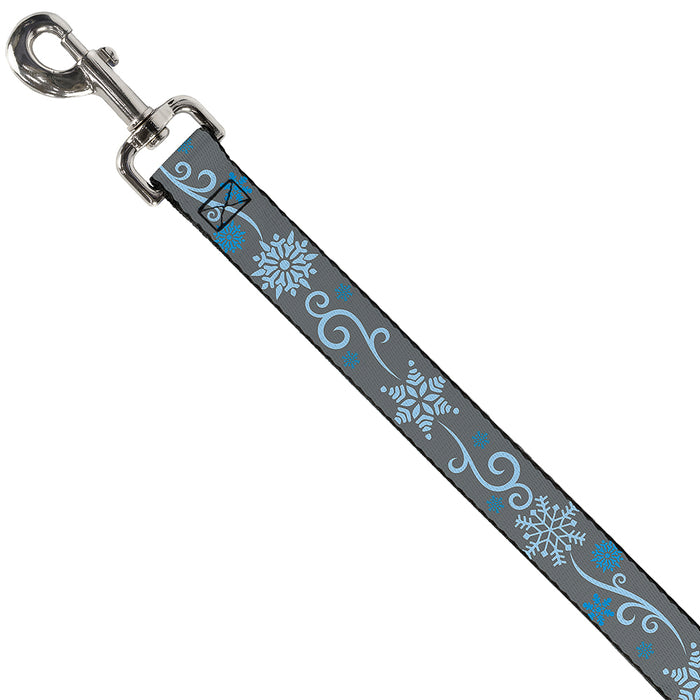 Dog Leash - Holiday Snowflakes Gray/Blue Dog Leashes Buckle-Down   