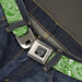 BD Wings Logo CLOSE-UP Full Color Black Silver Seatbelt Belt - Bandana/Skulls Irish Green/White Webbing Seatbelt Belts Buckle-Down   