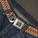 BD Wings Logo CLOSE-UP Full Color Black Silver Seatbelt Belt - Jagged Zig Zag Brown/Aqua/Cream/Red Webbing Seatbelt Belts Buckle-Down   