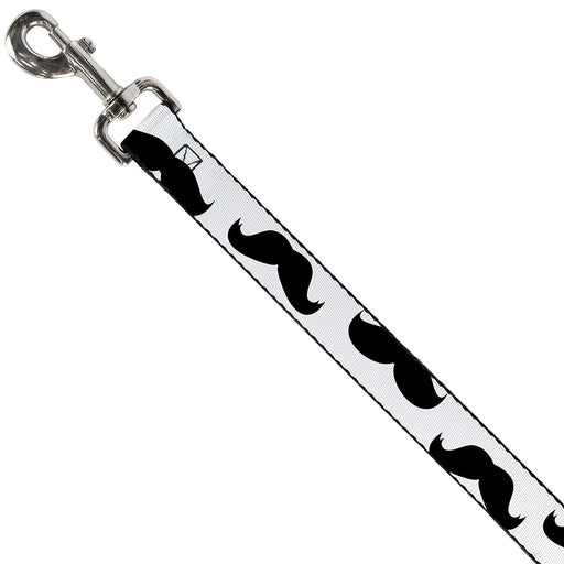 Dog Leash - Mustaches White/Black Dog Leashes Buckle-Down   