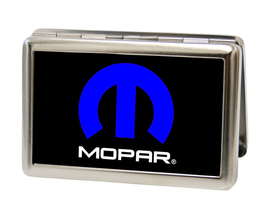 Business Card Holder - LARGE - MOPAR Logo FCG Black Blue White Metal ID Cases Mopar   