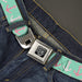 BD Wings Logo CLOSE-UP Full Color Black Silver Seatbelt Belt - Anchor2 CLOSE-UP Green/Pink/White Webbing Seatbelt Belts Buckle-Down   