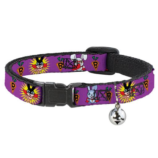 Cat Collar Breakaway - Bunny Superhero Purple Breakaway Cat Collars Buckle-Down   