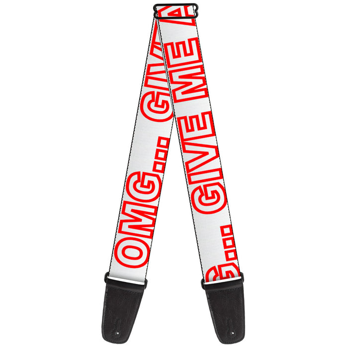 Guitar Strap - OMG GIVE ME A BREAK!!! White Red Guitar Straps Buckle-Down   
