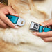 Dog Bone Seatbelt Buckle Collar - Diamond Sketch Turquoise/Black Seatbelt Buckle Collars Buckle-Down   