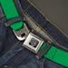 BD Wings Logo CLOSE-UP Full Color Black Silver Seatbelt Belt - St. Paddy Green Webbing Seatbelt Belts Buckle-Down   