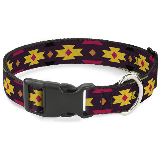 Plastic Clip Collar - Navajo Orange/Purple/Yellow/Pink/Green/Black Plastic Clip Collars Buckle-Down   